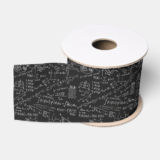 Ribbon - Black And White Math formula Grosgrain Ribbon