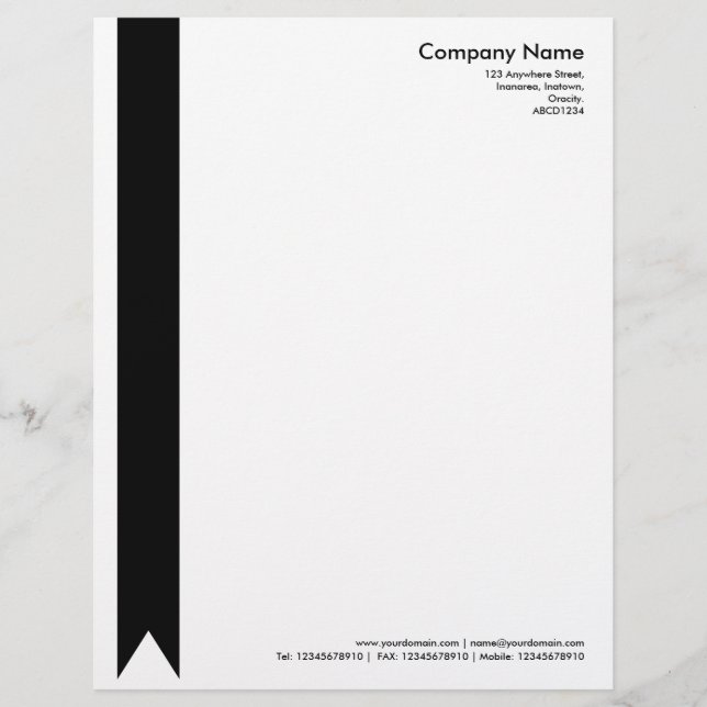 Ribbon - Black Custom Letterhead (Front)