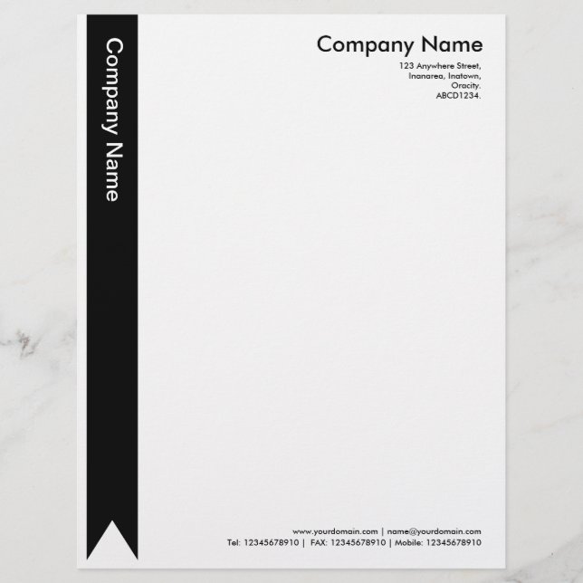 Ribbon - Black Customised Letterhead (Front)