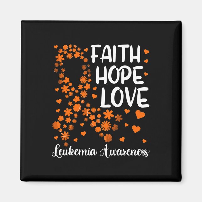Ribbon Blood Cancer  Faith Hope Love Leukaemia Awa Magnet (Front)