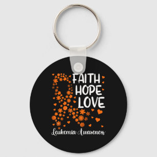 Ribbon Blood Cancer Faith Hope Love Leukaemia Awar Key Ring