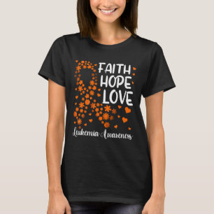 Ribbon Blood Cancer Faith Hope Love Leukemia Awar T-Shirt