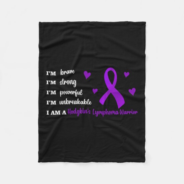 Ribbon Blue Hydrocephalus Warrior Cancer Awareness Fleece Blanket (Front)