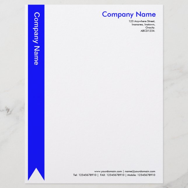 Ribbon - Blue Personalized Letterhead (Front)