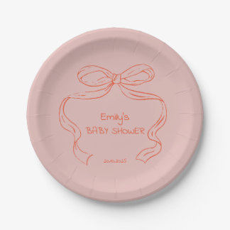 Ribbon bow - Baby shower plate