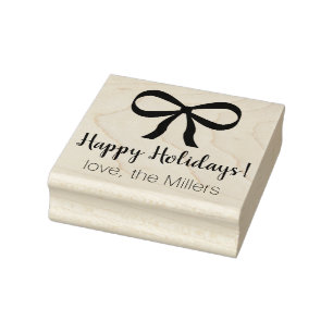 Ribbon Bow Happy Holidays Stamp