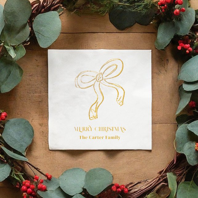 Ribbon Bow Illustration Foil Napkins (Ribbon Bow Illustration Foil Napkins)