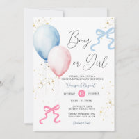 Ribbon Bow Pink & Blue Gender Reveal Balloon