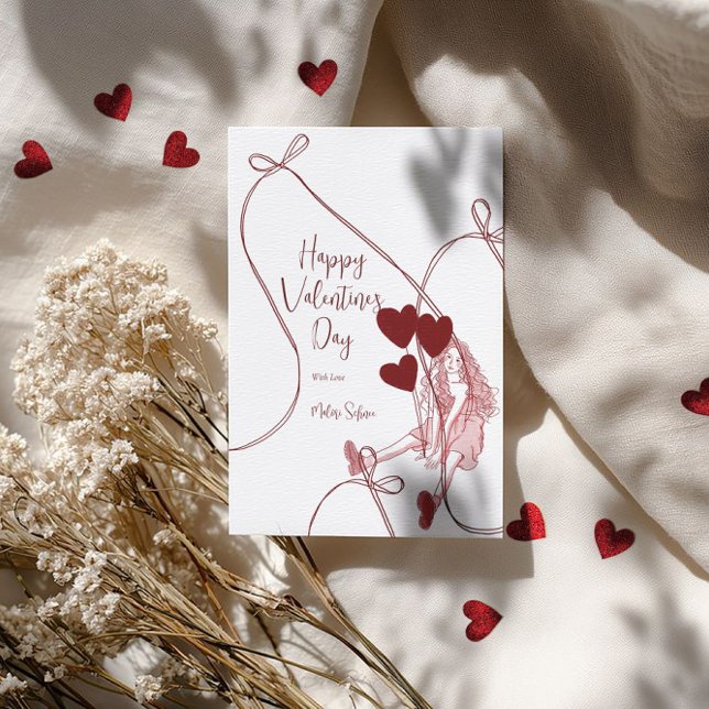 Ribbon Bows & Heart Balloons – Valentine’s Day Holiday Card (Creator Uploaded)