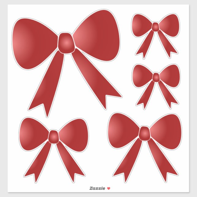 Ribbon Bows - Red (Sheet)