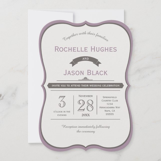 Ribbon Bracket Invitations (Front)