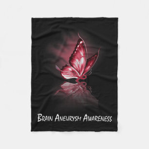 Ribbon Brain Aneurysm Awareness Fleece Blanket