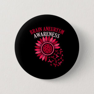 Ribbon Brain Aneurysm Awareness Month Support Grap 6 Cm Round Badge