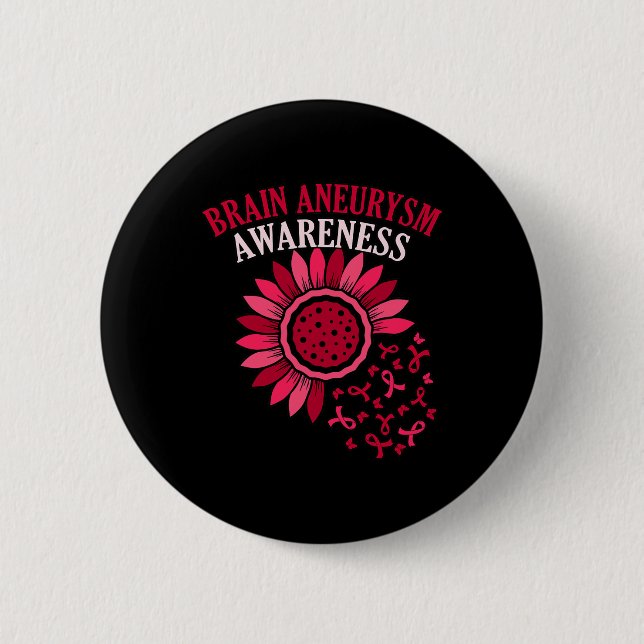 Ribbon Brain Aneurysm Awareness Month Support Grap 6 Cm Round Badge (Front)