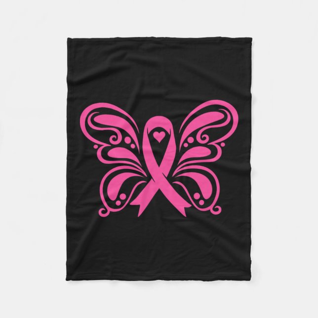 Ribbon Breast Cancer Awareness  Fleece Blanket (Front)