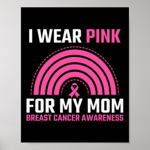 Ribbon Breast Cancer Awareness I Wear Pink For My Poster