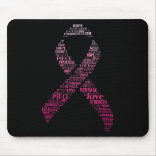 Ribbon Breast Cancer Awareness Montage Men Women Mouse Mat