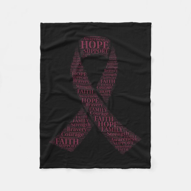 Ribbon Breast Cancer Awareness T  Fleece Blanket (Front)