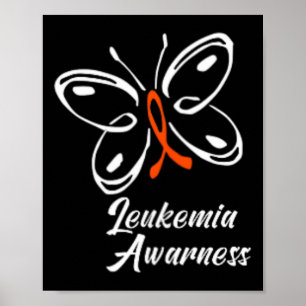 Ribbon Butterfly Aml Leukaemia Awareness 1 Poster