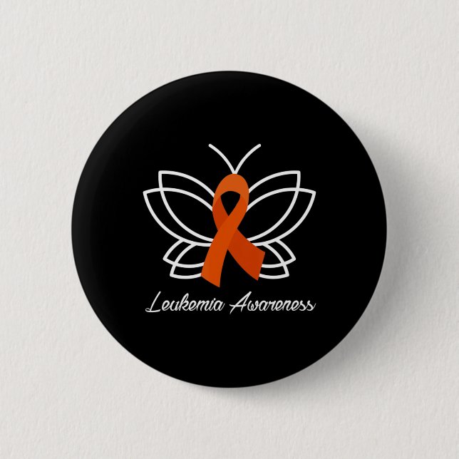 Ribbon Butterfly  Aml Leukaemia Awareness  6 Cm Round Badge (Front)