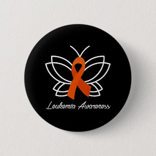 Ribbon Butterfly Aml Leukaemia Awareness 6 Cm Round Badge