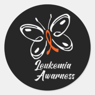 Ribbon Butterfly  Aml Leukaemia Awareness 88 Classic Round Sticker