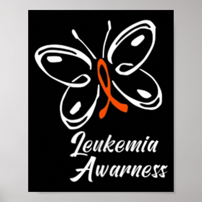 Ribbon Butterfly  Aml Leukaemia Awareness 88 Poster (Front)