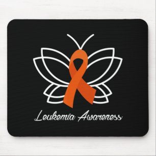 Ribbon Butterfly Aml Leukaemia Awareness Mouse Mat