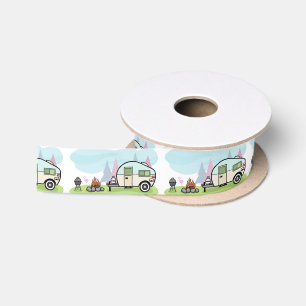 Ribbon, camping, this is how we roll camper satin ribbon