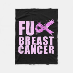 Ribbon Cancer For Breast Cancer Awareness Fleece Blanket