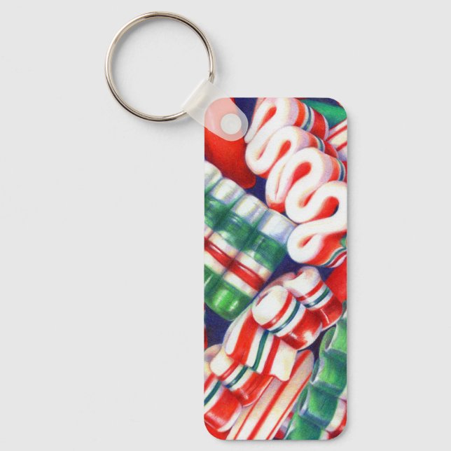 RIBBON CANDY Aluminium Rectangle Keychain (Front)