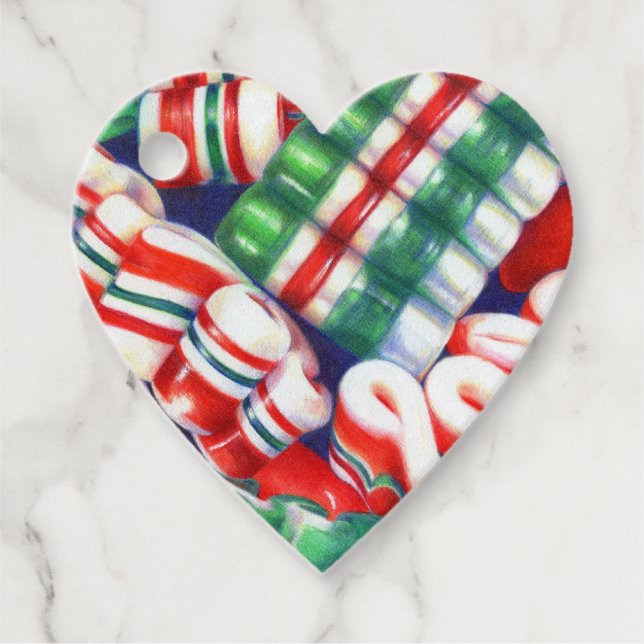 RIBBON CANDY Heart Gift Tags (Front)