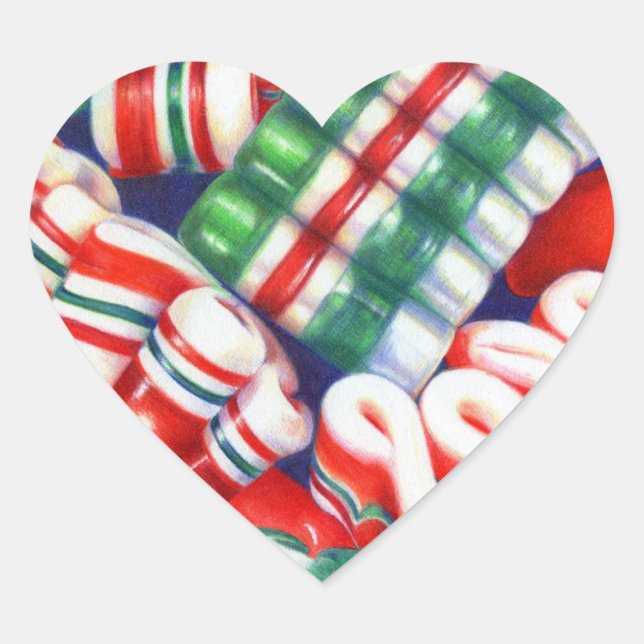 RIBBON CANDY Heart Stickers (Front)