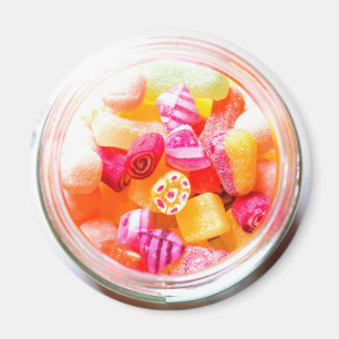Ribbon candy jar cute colorful sweets magnet