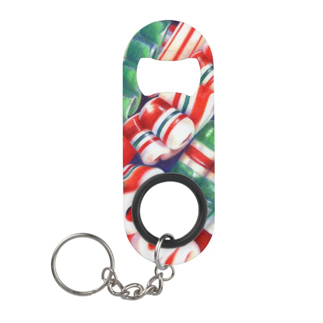 RIBBON CANDY Keychain Bottle Opener (Front)