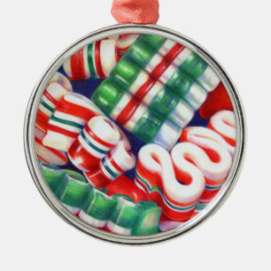 RIBBON CANDY Premium Round Ornament