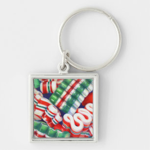 RIBBON CANDY Premium Square Keychain