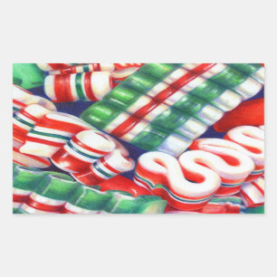 RIBBON CANDY Rectangle Stickers