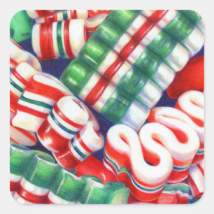 RIBBON CANDY Small Square Stickers