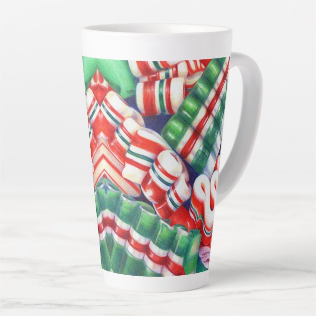 RIBBON CANDY Tall Latte Mug (Right Angle)