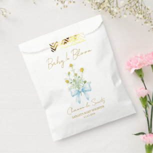 Ribbon Chamomile Seeds Baby Shower Favour Bags