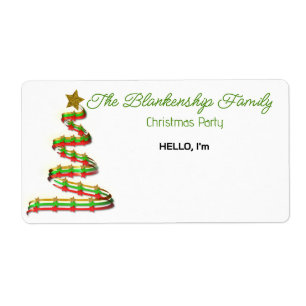 Ribbon Christmas Tree Border Paper Label Name Tag