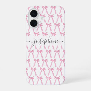 Ribbon coquette Pink Aesthetic bows personalised iPhone 16 Case