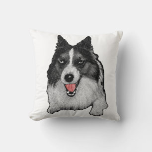 Ribbon‑Corner Corgi Accent Cushion