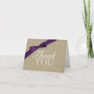 Ribbon Country Purple Thank You Card