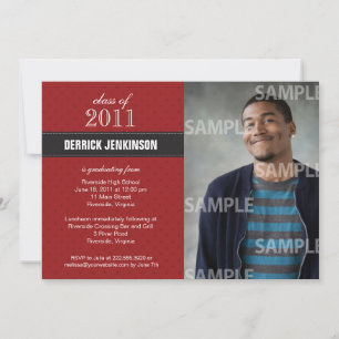 Ribbon Cross Graduation Invitation
