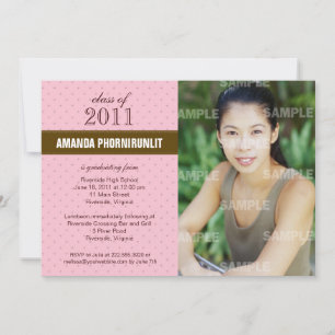 Ribbon Cross Graduation Invitation