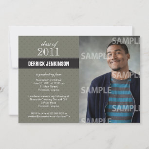 Ribbon Cross Graduation Invitation