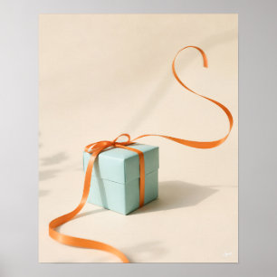 Ribbon Curve Gift Box Poster