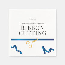 Ribbon Cutting Ceremony Napkin in Blue